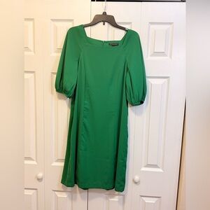 Banana Republic Luscious Green Puff Sleeve Midi Dress M Square Neck NWT